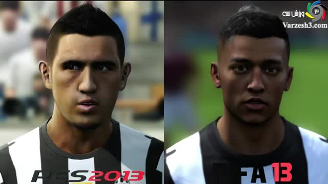 مقایسه چهره بازیکنان یوونتوس FIFA 13 Vs PES