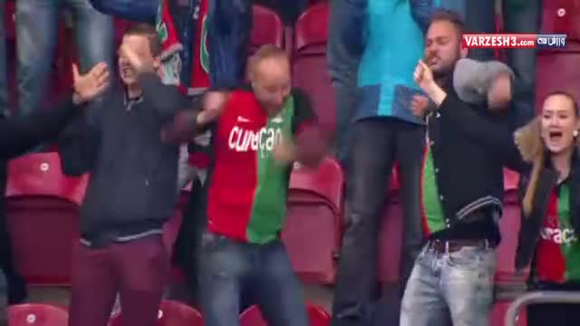 شادی هواداران NEC پس از گل دوم جهانبخش به آژاکس
