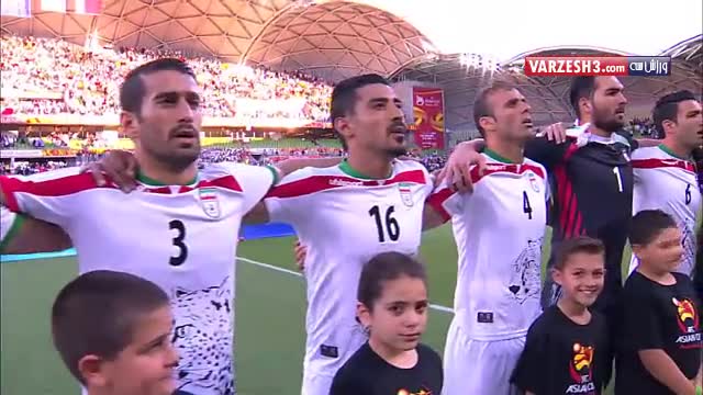 سرود ایران ابتدای بازی با بحرین