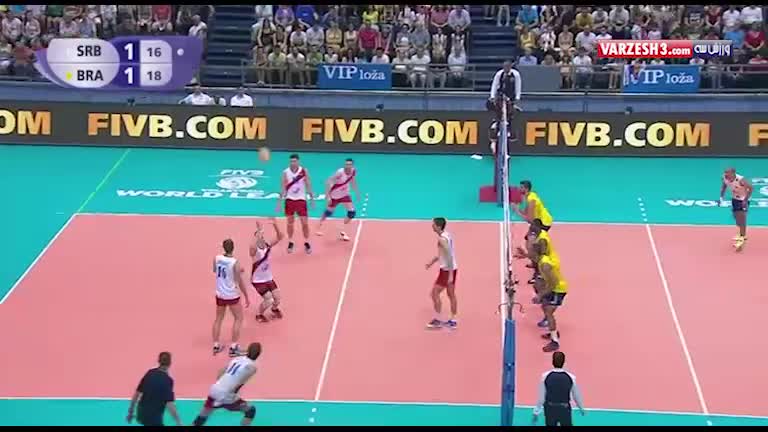 رالی هیجانی در بازی صربستان-برزیل
