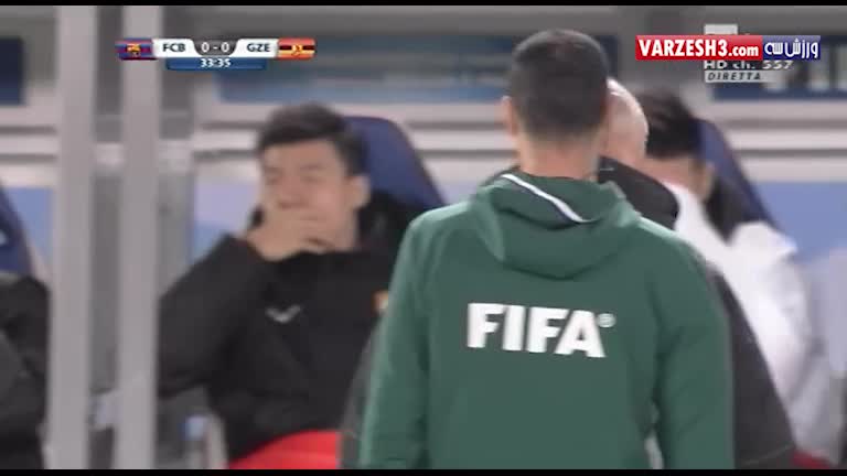 مصدومیت شدید بازیکن گوانگژو در بازی با بارسلونا