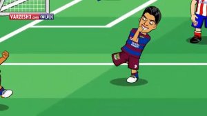 خلاصه بازی بارسلونا - اتلتیکومادرید (انیمیشن)
