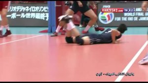 توپ گیری جالب فرهاد قائمی در بازی مقابل لهستان