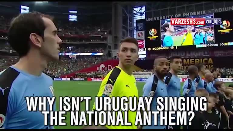 پخش سرود ملی اشتباه برای اروگوئه در بازی با مکزیک