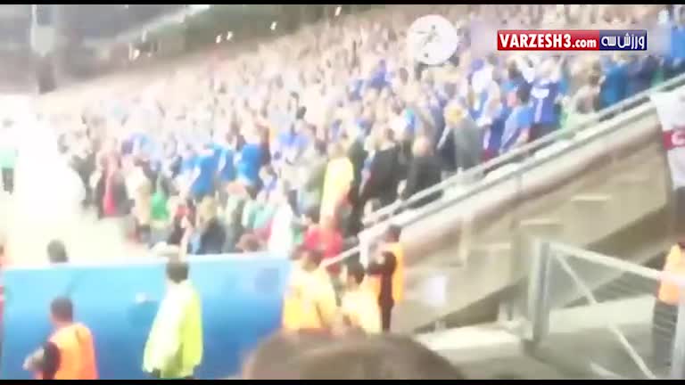 شور و هیجان فوق العاده هواداران ایسلند بعد پیروزی مقابل انگلیس
