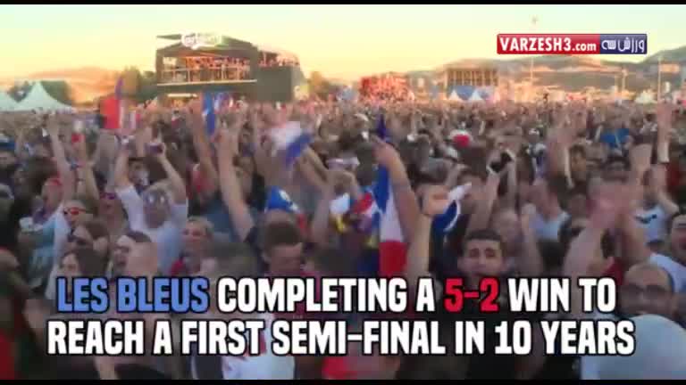 شور و هیجان هواداران فرانسه در بازی مقابل ایسلند