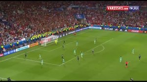 جشن صعود رونالدو و یارانش به فینال یورو 2016