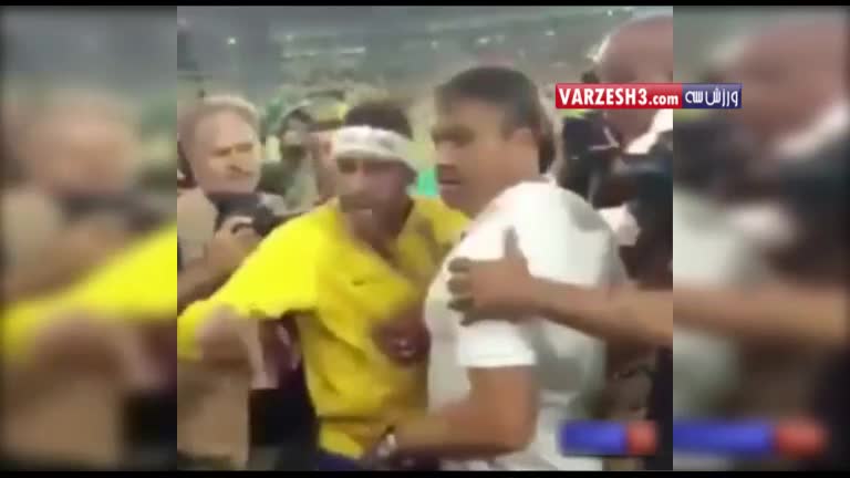 درگیری لفظی شدید نیمار با یکی از هواداران در فینال المپیک