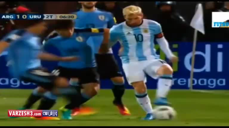 لایی زیبا مسی به بازیکن تیم ملی اروگوئه