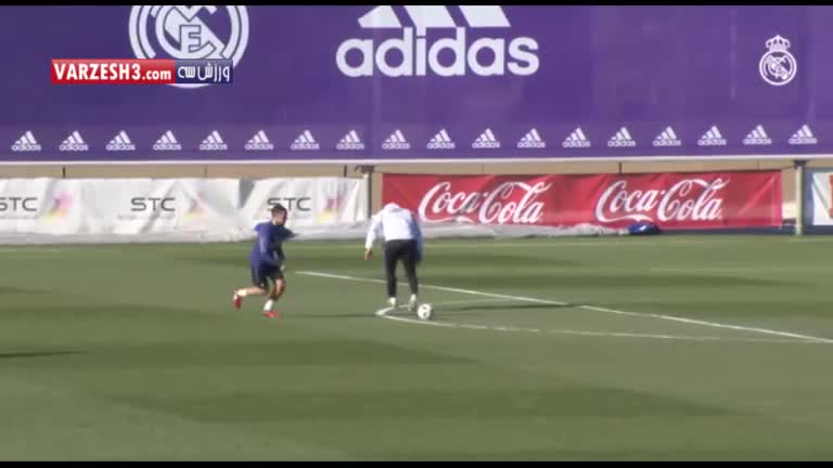 تمرین شوت زنی بازیکنان رئال مادرید