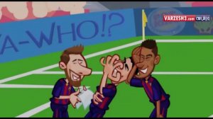 انیمیشن طنز بازی مالاگا - بارسلونا