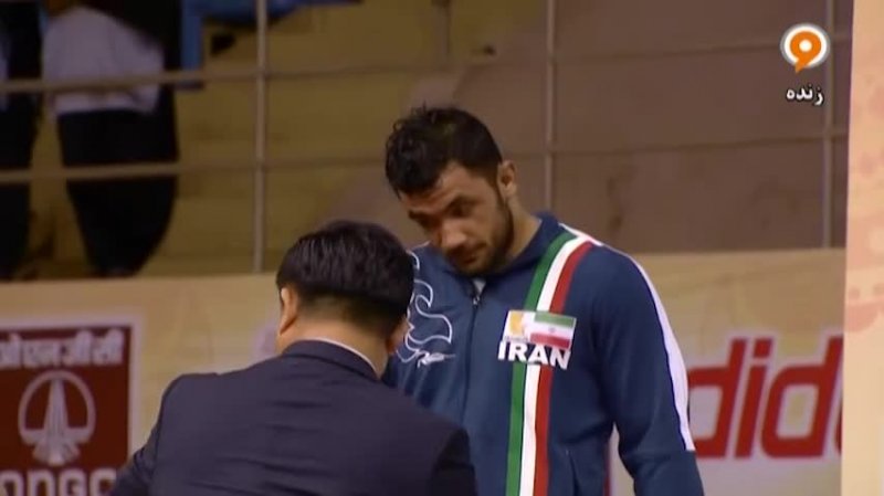 اهدای مدال نقره شهبازی در کشتی آزاد قهرمانی آسیا