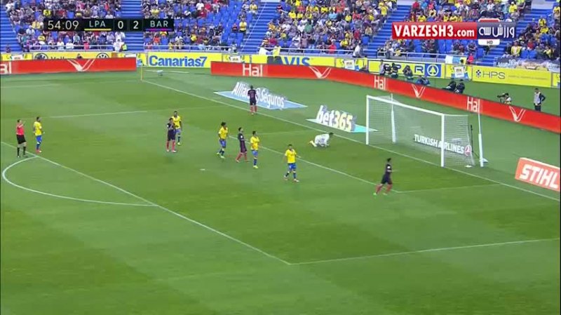 خلاصه بازی لاس پالماس 1-4 بارسلونا (هتریک نیمار)