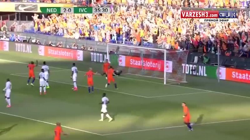 خلاصه بازی هلند 5-0 ساحل‎عاج