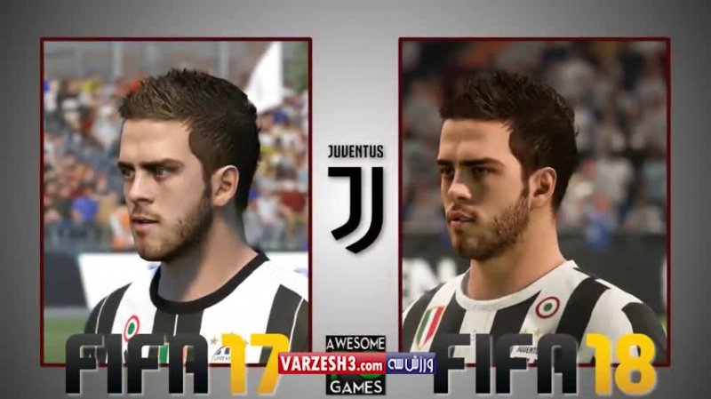 مقایسه چهره بازیکنان یوونتوس در FIFA17 و FIFA18