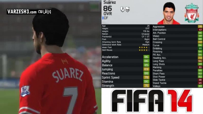 تغییر چهره سوارز از FIFA 07 تا FIFA 18