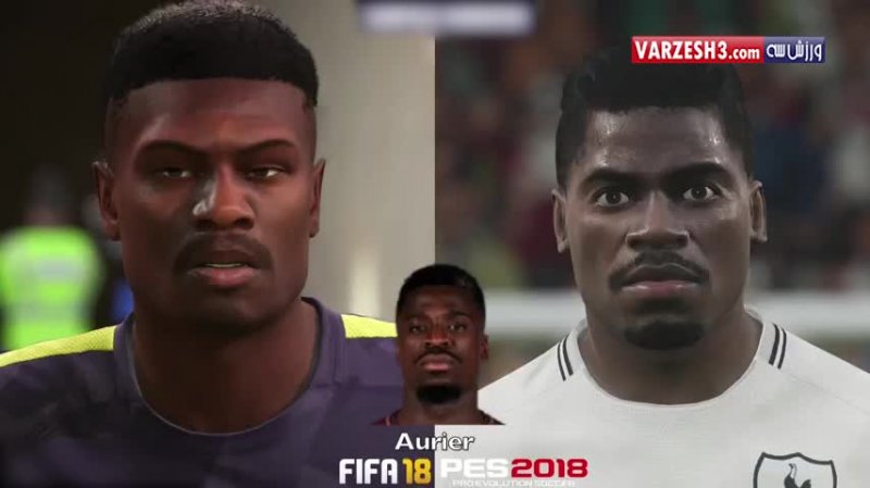 مقایسه چهره بازیکنان تاتنهام در PES18 و FIFA18