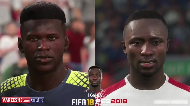 مقایسه چهره بازیکنان در PES 18 و FIFA 18