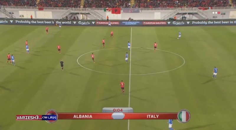 خلاصه بازی آلبانی 0 - ایتالیا 1