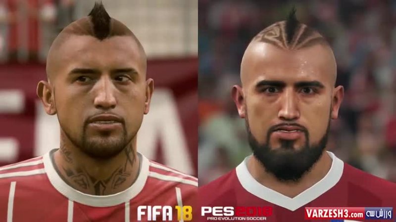 تفاوت مدل موی بازیکنان در PES18 و FIFA18