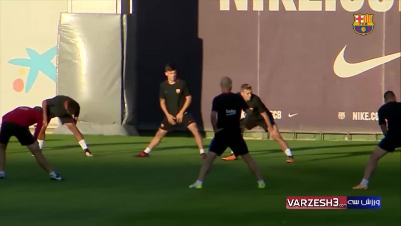 تمرین بازیکنان بارسلونا برای کوپا دل ری