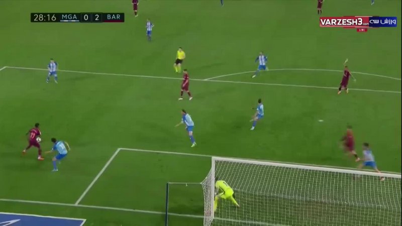 گل دوم بارسلونا به مالاگا توسط کوتینیو