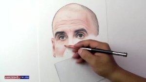 نقاشی زیبا از چهره ی پپ گواردیولا