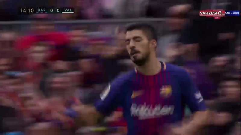 گل اول بارسلونا به والنسیا (سوارز)
