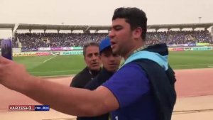 دیدار مهدی قائدی با هواداران پیش از فینال جام حذفی