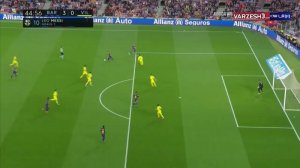 گل سوم بارسلونا به ویارئال (لیونل مسی)