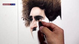 نقاشی زیبا زا چهره مروان فلینی 