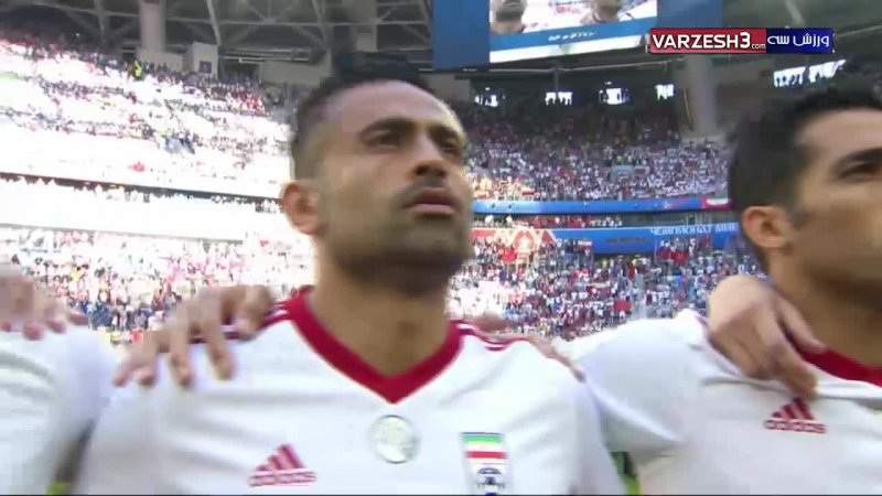 ورود و سرود تیم ملی ایران پیش از شروع بازی با مراکش