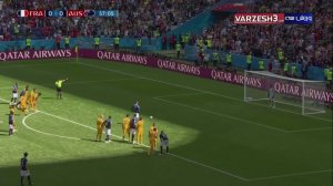 گل اول فرانسه به استرالیا ( گریزمان - پنالتی )