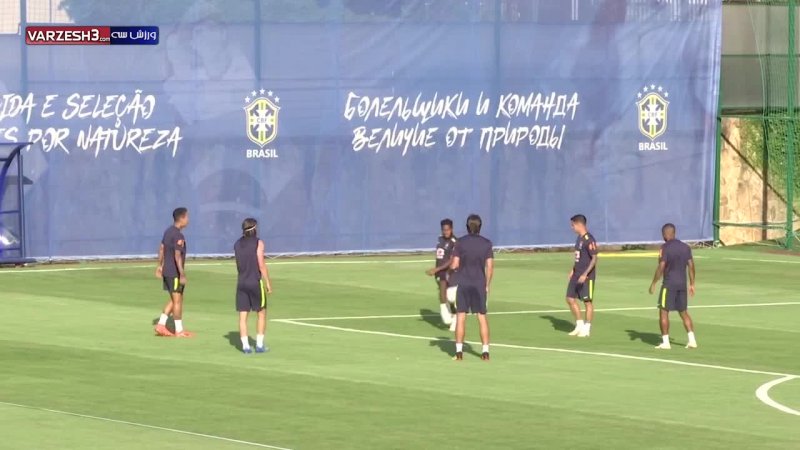 تمرین تیم ملی برزیل با حضور پسر مارسلو