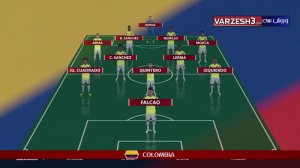 شماتیک ترکیب دو تیم کلمبیا و ژاپن