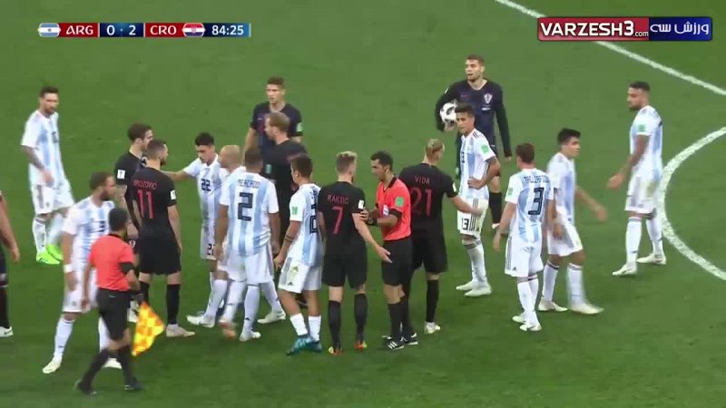 درگیری بازیکنان آرژانتین و کرواسی در جریان بازی