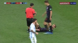 عصبانیت مسی در جریان بازی با کرواسی