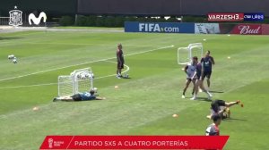 گل گوچیک بازی کردن بازیکنان اسپانیا در تمرین