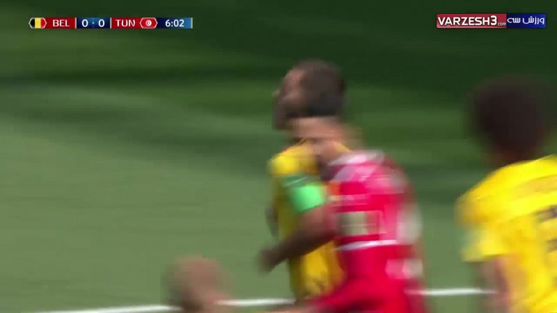 گل اول بلژیک به تونس (هازارد-پنالتی)