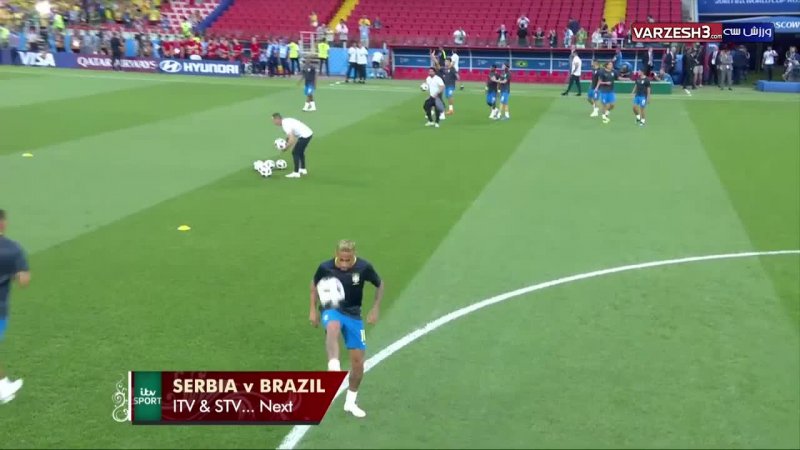 حرکات تکنیکی نیمار پیش از بازی با صربستان