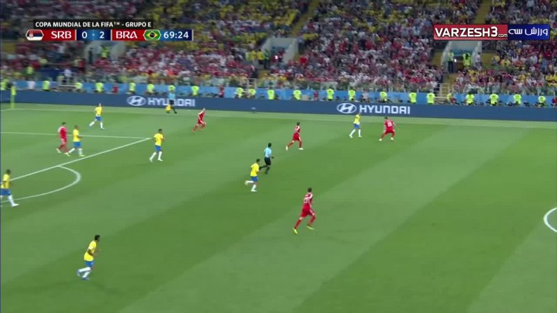 کنترل توپ دیدنی و تکنیکی نیمار در بازی با صربستان