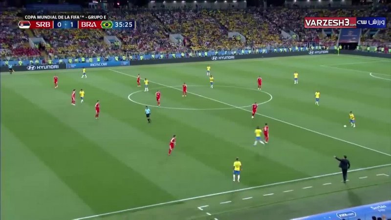 گل اول برزیل به صربستان (پائولینیو)