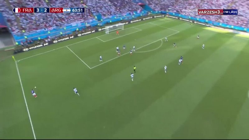 گل سوم فرانسه به آرژانتین (امباپه)