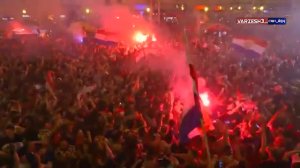 خوشحالی هواداران کرواسی پس از صعود به نیمه نهایی