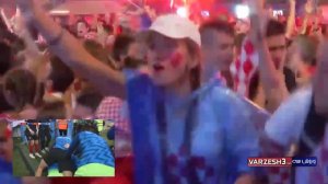 لحظه گل مانژوکیچ در کنار هواداران کرواسی