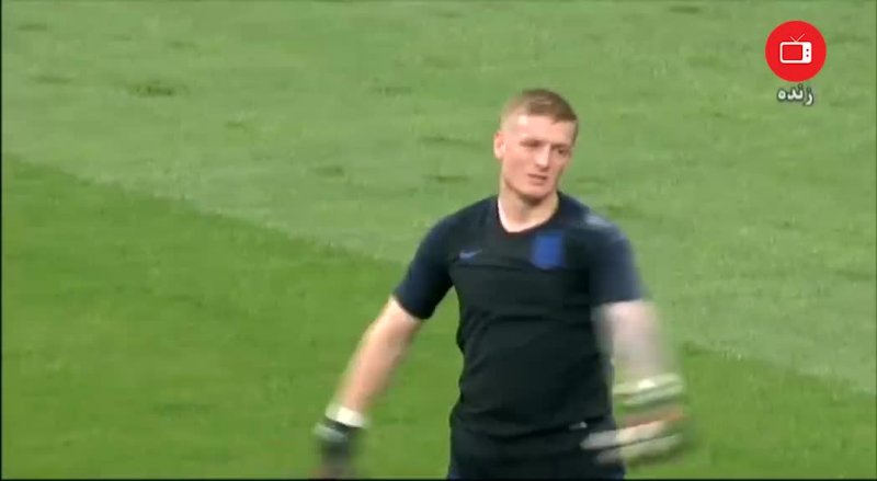 گرم کردن بازیکنان کرواسی و انگلیس قبل از بازی
