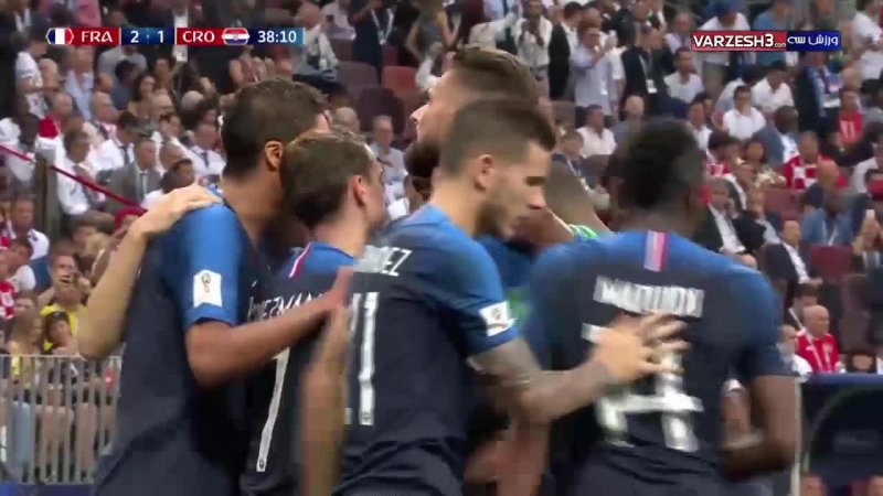 گل دوم فرانسه به کرواسی (پنالتی-گریزمان)