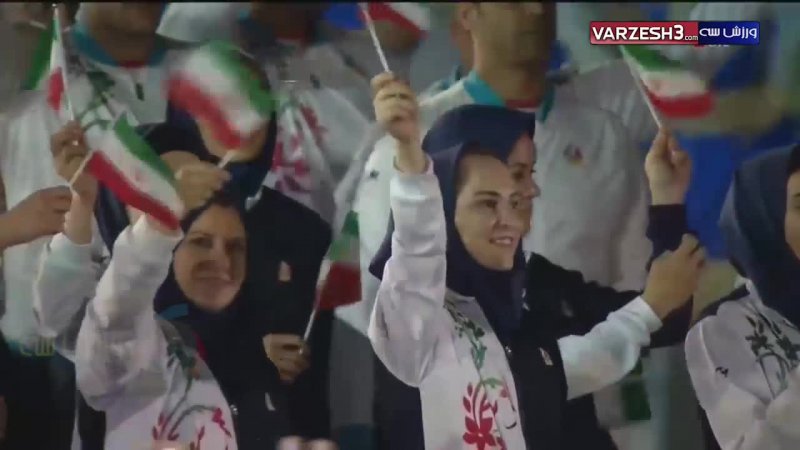 رژه کاروان ایران در مراسم افتتاحیه بازیهای آسیایی جاکارتا
