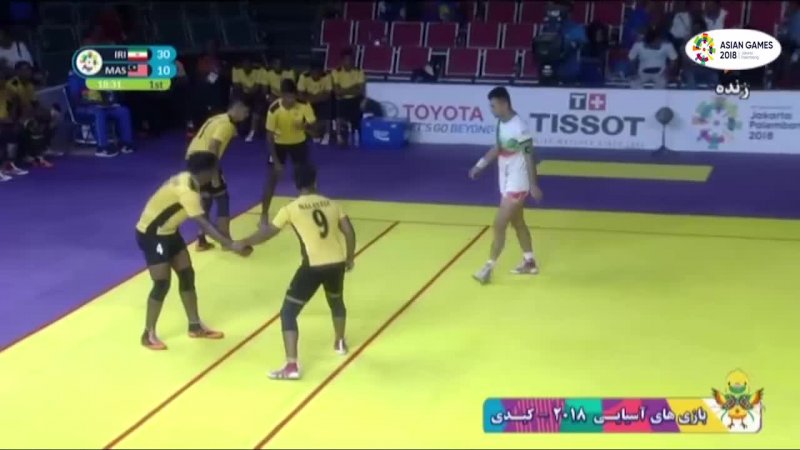 خلاصه بازی کبدی ایران 58 - مالزی 24