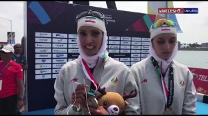حرف های نازنین رحمانی و مریم امیدی پارسا پس از کسب مدال نقره روئینگ سبک وزن دونفره